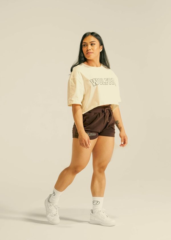 Women s Varsity Cropped Tee Cream Online - Image 3