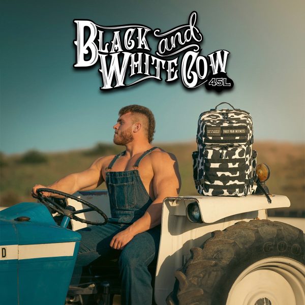 45L Backpack Black White Cow Cheap - Image 3