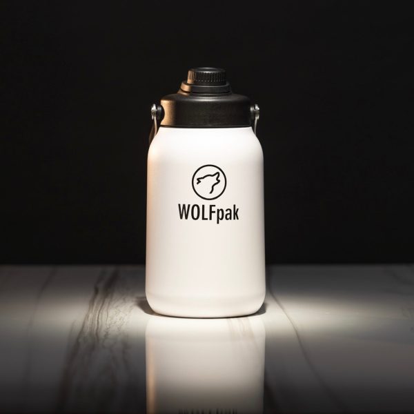 64oz Flask White Black Letters Online now