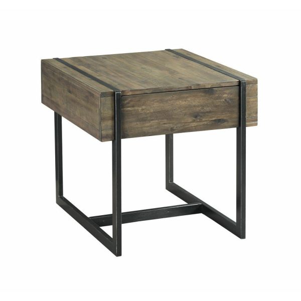 Modern Timber Rectangular Drawer End Table Online Hot Sale