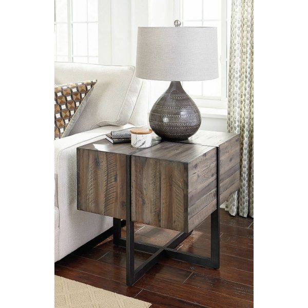 Modern Timber Accent End Table For Cheap - Image 2